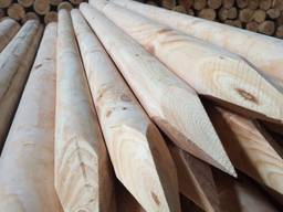 Machine Rounded poles ( Ukraine) оцилиндрованные колья сосна