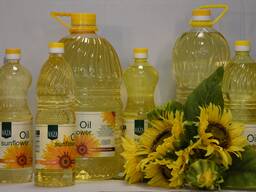 Масло подсолнечное рафинированное в 1 л и 5 л бутылках