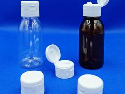 Флакон Пластиковый ПЭТ 120мл в комплекте с Крышкой Флип-Топ (Flip-Top)