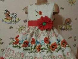 Платья детские и взрослые в украинском стиле, хлопок